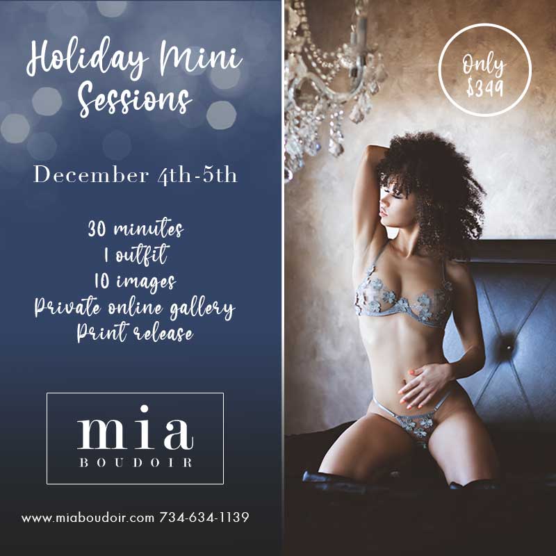 boudoir mini session, holiday boudoir session, christmas gift idea